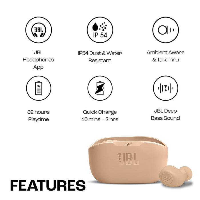 JBL Wave Buds in-Ear Wireless Earbuds (TWS) with Mic