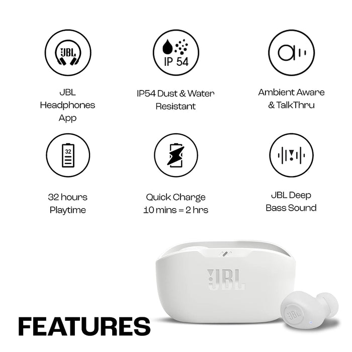 JBL Wave Buds in-Ear Wireless Earbuds (TWS) with Mic