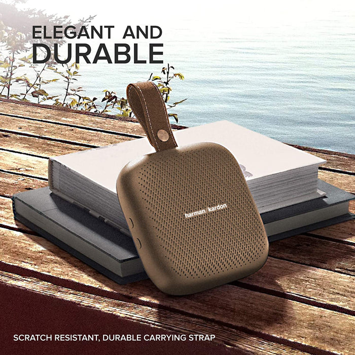 Harman Kardon Fly Neo Ultra-Portable Bluetooth Speaker with 10 Hours of Playtime and IPX7 Waterproof (Brown)