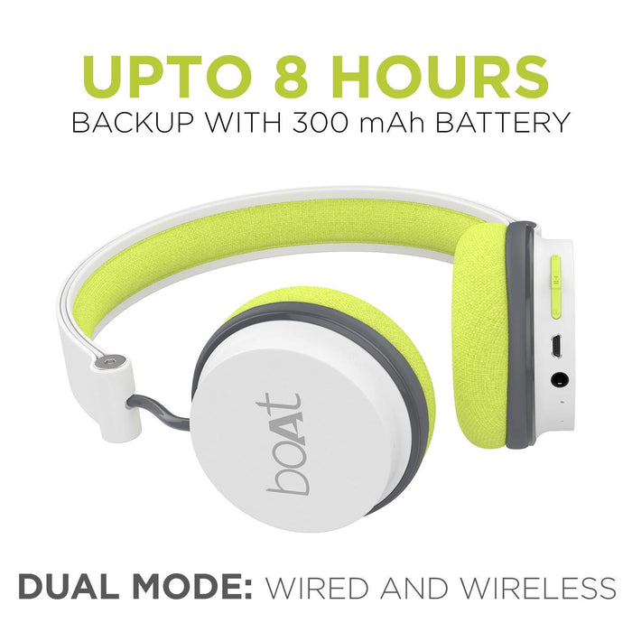boAt Rockerz 400 Bluetooth On-Ear Headphones with Mic (Grey/Green)