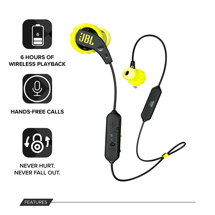 JBL Endurance Run BT Sweat Proof Wireless in-Ear Sport Headphones (Yellow)