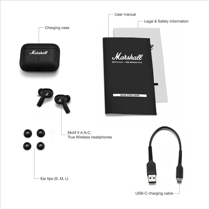 Marshall Motif II ANC - True Wireless Active Noise Cancelling Bluetooth Earbuds