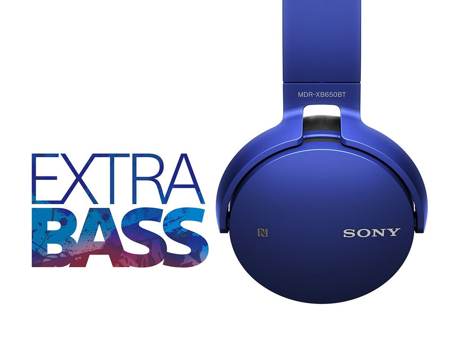 Sony MDR-XB650BT Wireless Extra Bass Headphones with 30 Hours Battery Life (Blue)