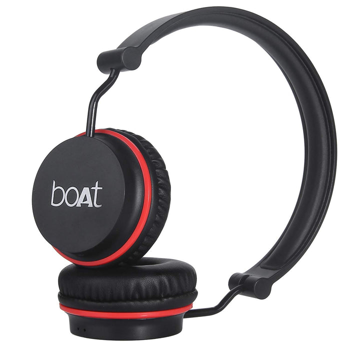 boAt Rockerz 400 Bluetooth On-Ear Headphones with Mic (Black/Red)