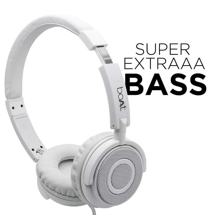 boAt Bass Heads 900 Wired Headphones with Mic (White)