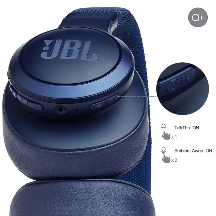 JBL Live 500BT Wireless Over-Ear Voice Enabled Headphones with Alexa (Blue)
