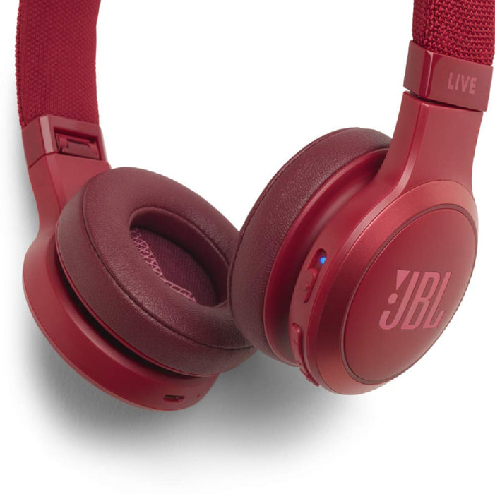 JBL Live 400BT Wireless On-Ear Voice Enabled Headphones with Alexa (Red)