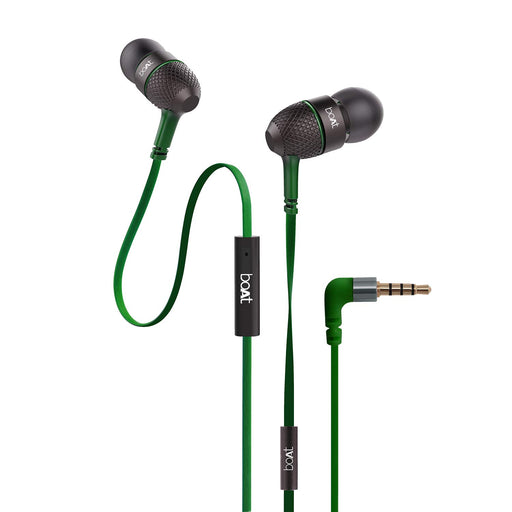 boAt BassHeads 220 in-Ear Headphones with Mic (Forest Green)