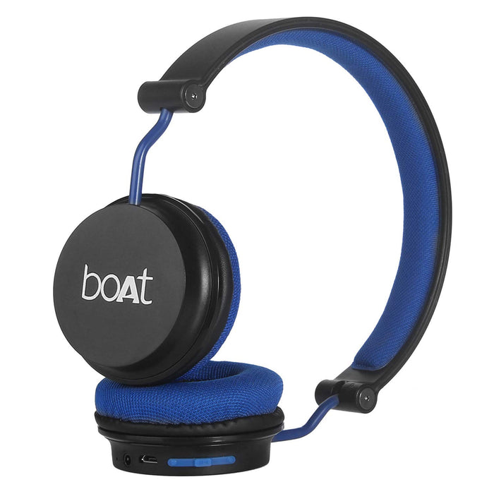 Boat Rockerz 400 Bluetooth On-Ear Headphones with Mic (Black/Blue)
