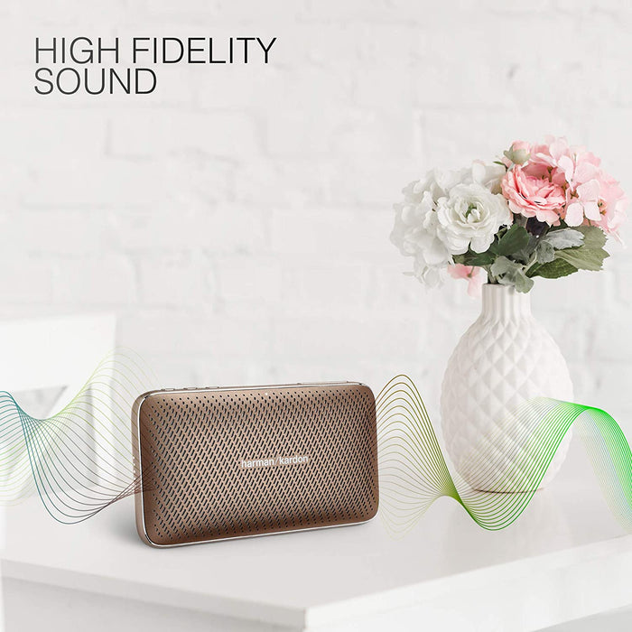Harman Kardon Esquire Mini 2 Portable Bluetooth Speaker with Mic, 10 Hours of Playtime and Built-in Powerbank (Brown)