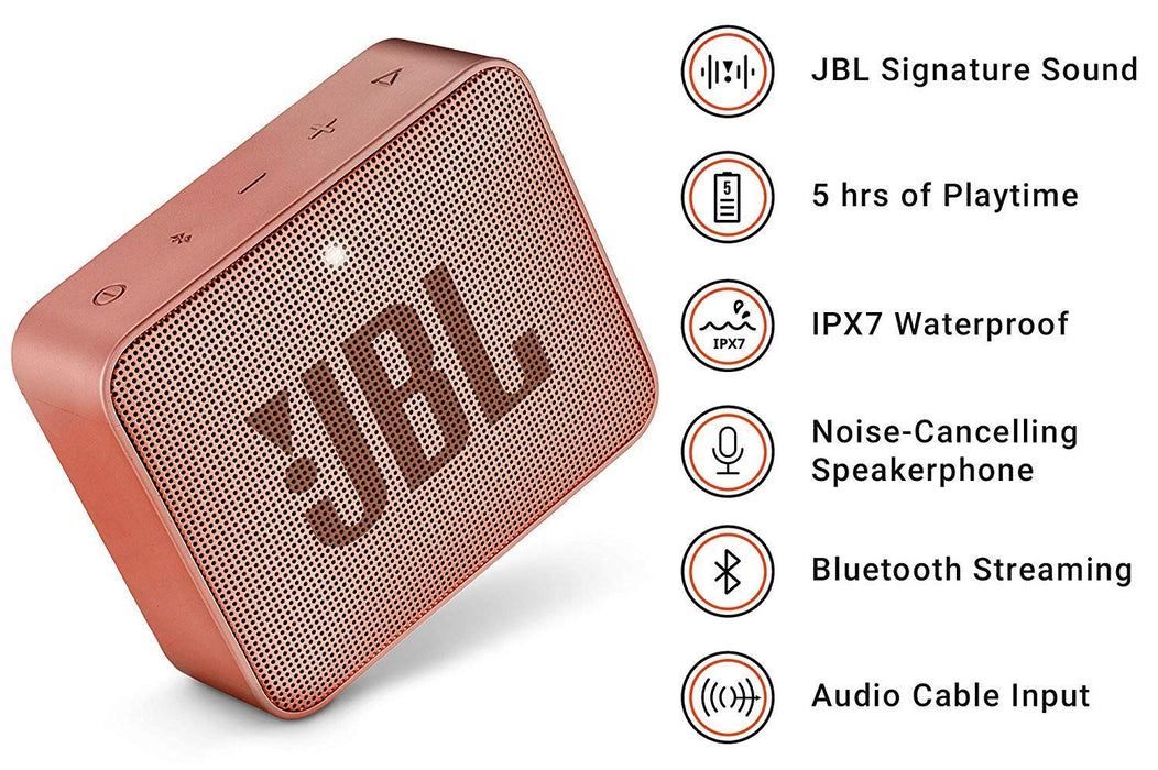 JBL Go 2 Portable Bluetooth Speaker with mic (Sun Kissed Cinnamon)