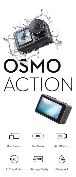 DJI OSMO Action - Dual Display Waterproof Digital Action Camera with 4K HD Video 12MP