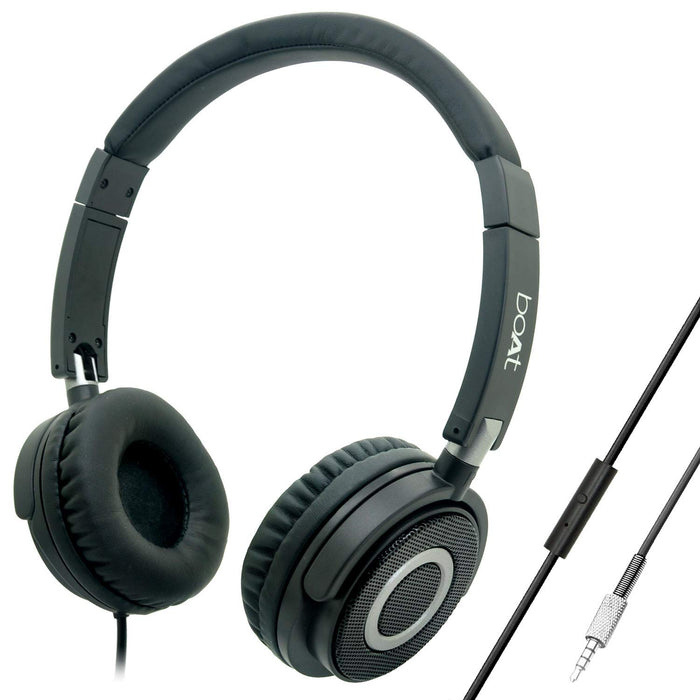 Boat BassHeads 900 Wired Headphone with Mic (Black)