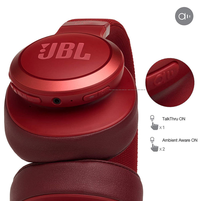 JBL Live 500BT Wireless Over-Ear Voice Enabled Headphones with Alexa (Red)