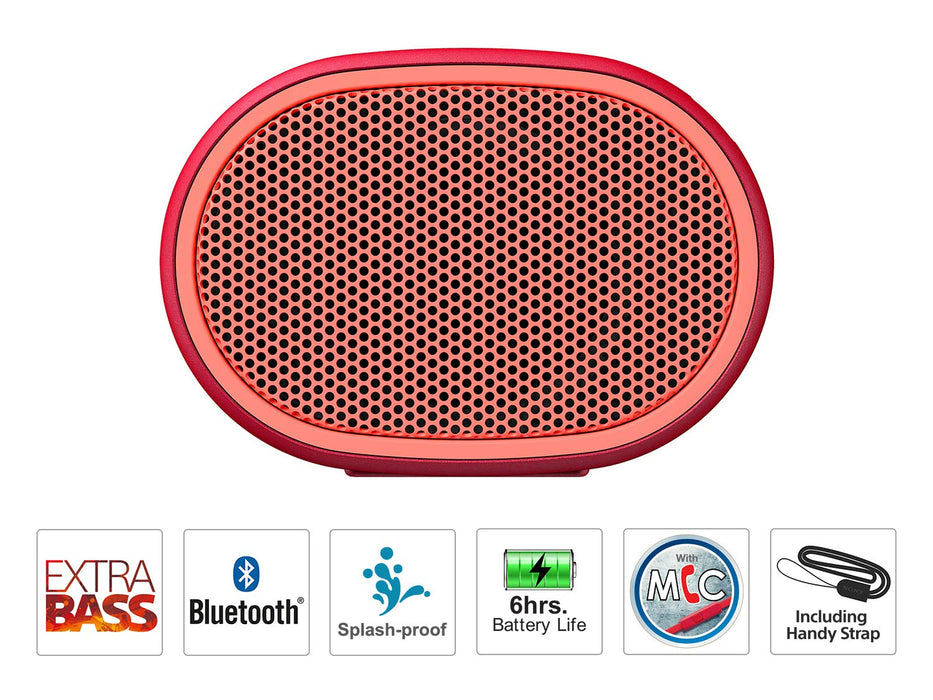 Sony SRS-XB01 Wireless Extra Bass Bluetooth Speaker with 6 Hours Battery Life (Red)