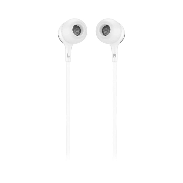 JBL LIVE100 in-Ear Headphones with in-Line Microphone and Remote (White)