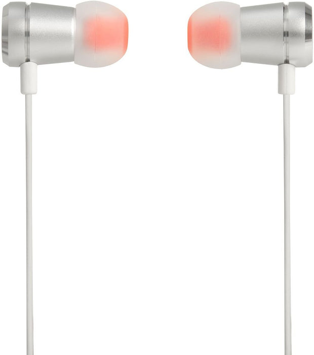 JBL T290 Pure Bass All Metal in-Ear Headphones with Mic (Silver)