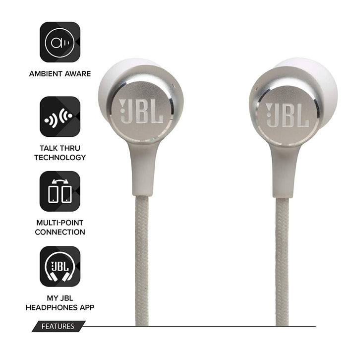 JBL LIVE220BT Wireless in-Ear Neckband Headphones (White)