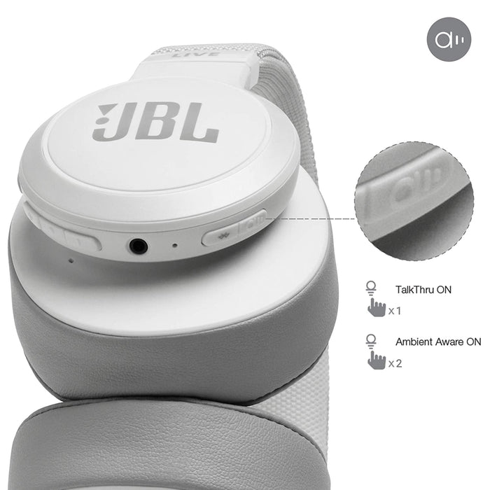 JBL Live 500BT Wireless Over-Ear Voice Enabled Headphones with Alexa (White)
