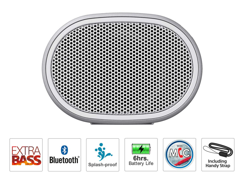 Sony SRS-XB01 Wireless Extra Bass Bluetooth Speaker with 6 Hours Battery Life (White)