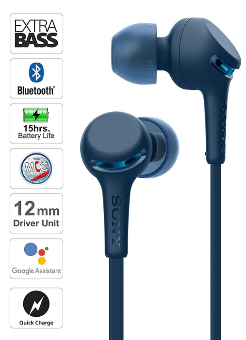 Sony WI-XB400 Wireless Extra Bass in-Ear Headphones with 15 Hours Battery Life (Blue)