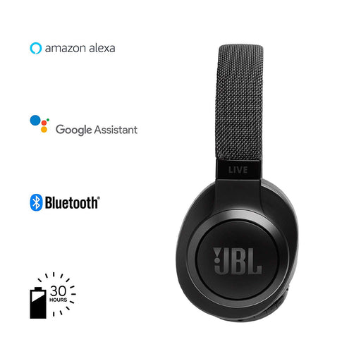 JBL Live 500BT Wireless Over-Ear Voice Enabled Headphones with Alexa (Black)