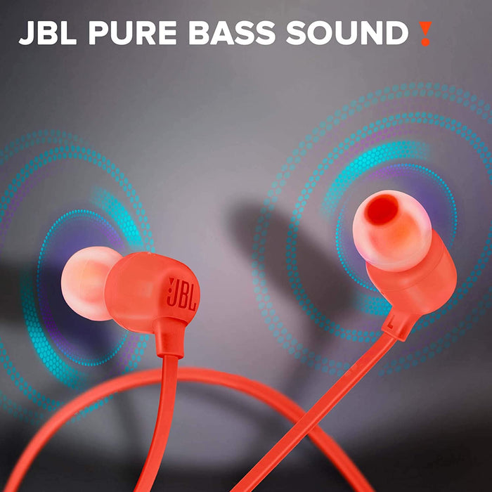 JBL Tune 165BT in-Ear Wireless Headphones with Dual Equalizer, 8-Hour Battery Life and Quick Charging (Coral)