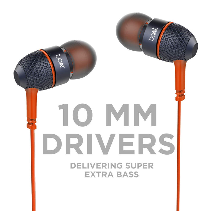boAt BassHeads 220 in-Ear Super Extra Bass Headphones (Molten Orange)