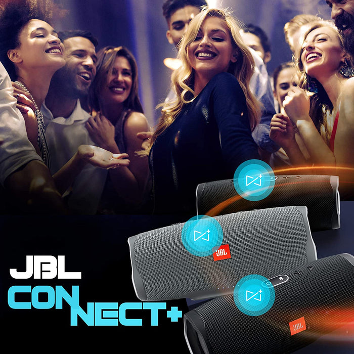 JBL Charge 4 Powerful 30W IPX7 Waterproof Portable Bluetooth Speaker with 20 Hours Playtime & Built-in 7500 mAh Powerbank (Grey)