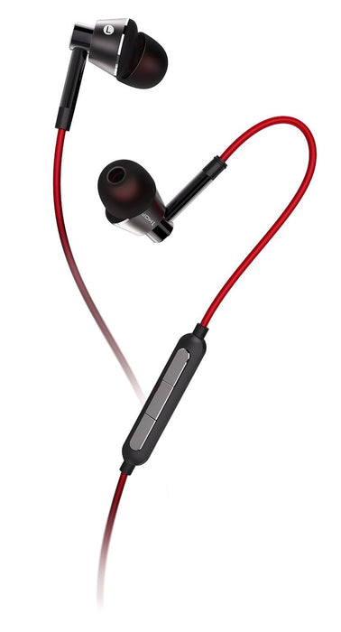 1MORE Single Driver Earphones with MIC & Volume Rockers -Red & Black