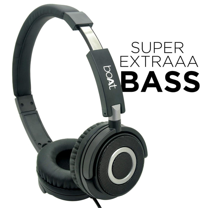 Boat BassHeads 900 Wired Headphone with Mic (Black)