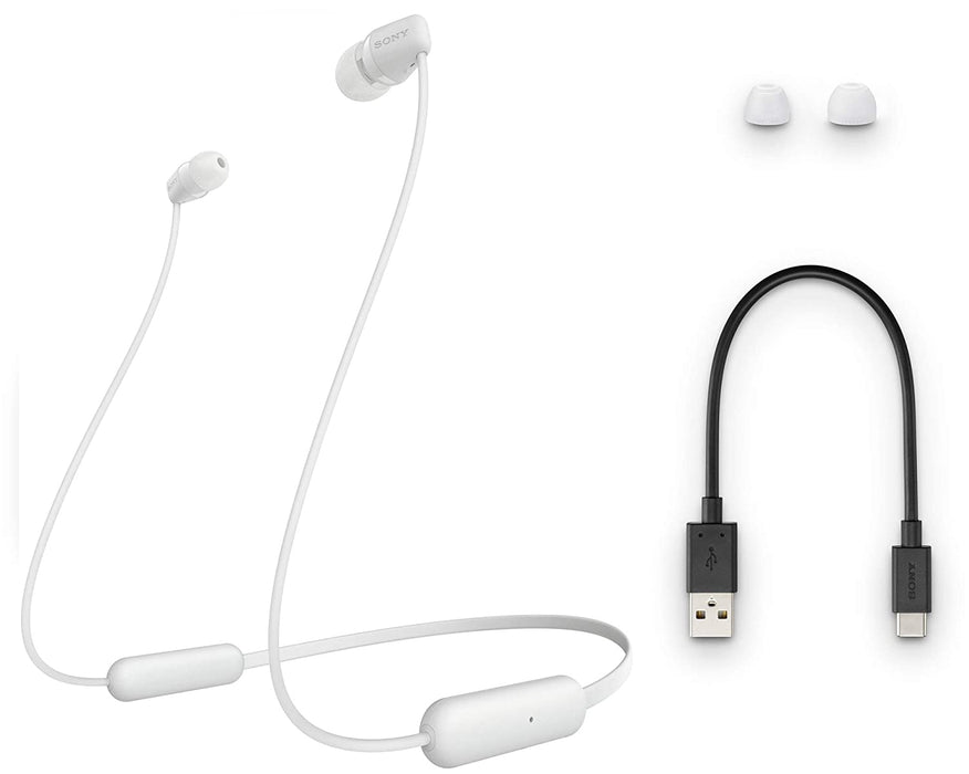 Sony WI-C200 Wireless In-Ear Headphones with 15 Hours Battery Life (White)