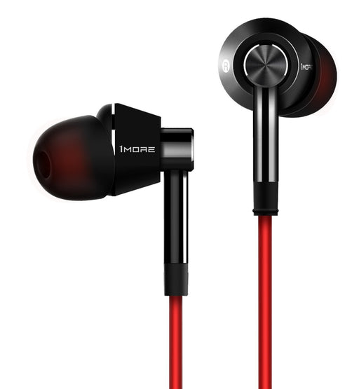 1MORE Single Driver Earphones with MIC & Volume Rockers -Red & Black