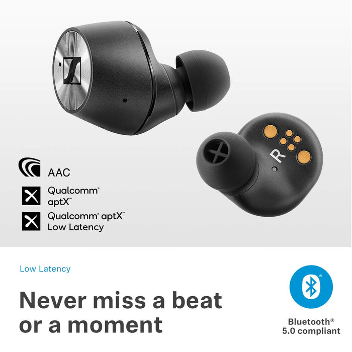 Sennheiser Momentum True Wireless in-Ear Bluetooth Headphone with Multi-Touch Fingertip Control (Black)