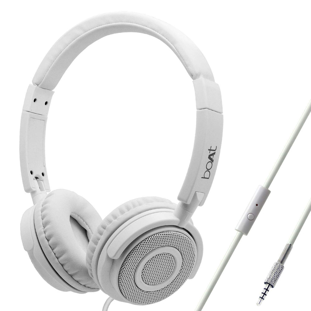 boAt Bass Heads 900 Wired Headphones with Mic (White)