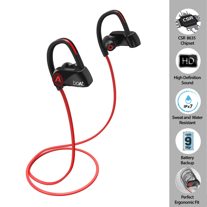 boAt Rockerz 262 Sports Wireless Earphones (Raging Red)