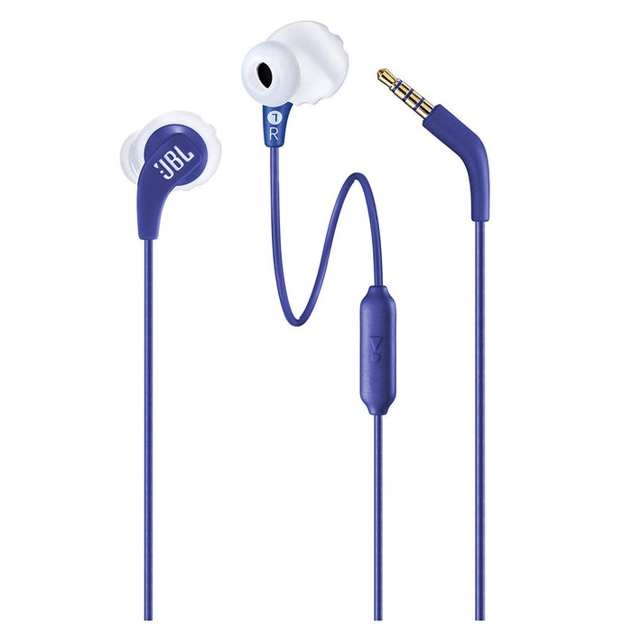 JBL Endurance Run Sweat-Proof Sports in-Ear Headphones with One-Button Remote and Microphone (Blue)